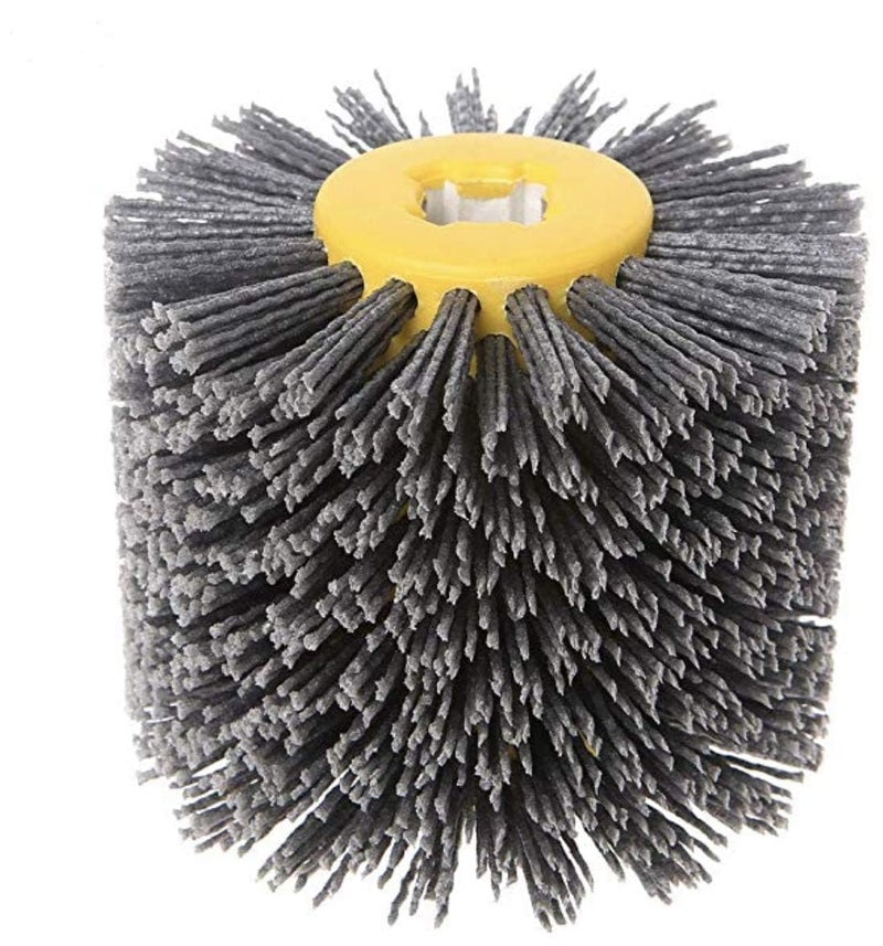 SIGNI Abrasive Nylon Drawing Wheel Drum Burnishing Polishing Brush for Wooden Furniture Floor Polishing 120X100mm 80 Grit 1pack - Image 1